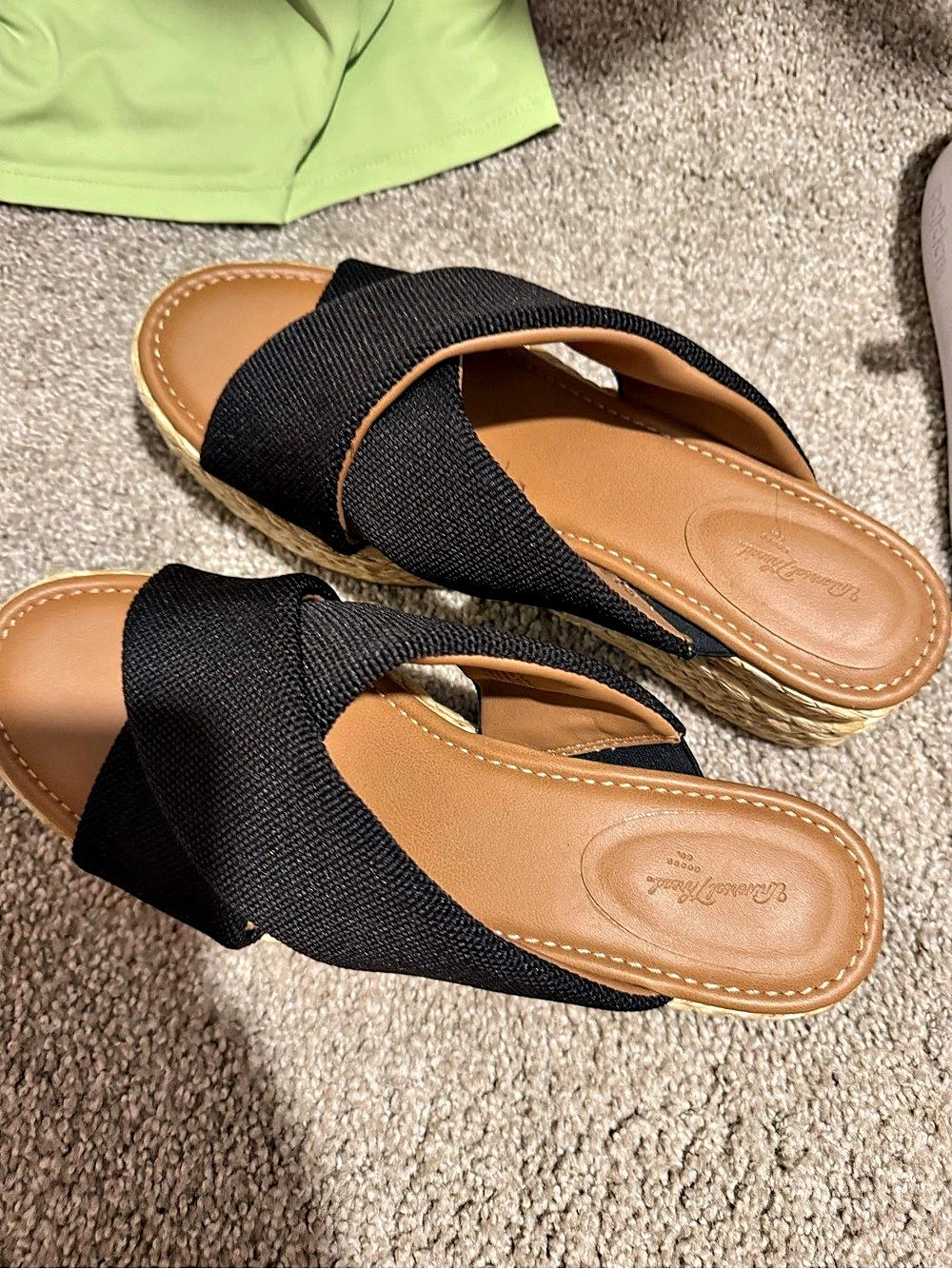 Universal Thread Black Crisscross Espadrille Wedge Sandals